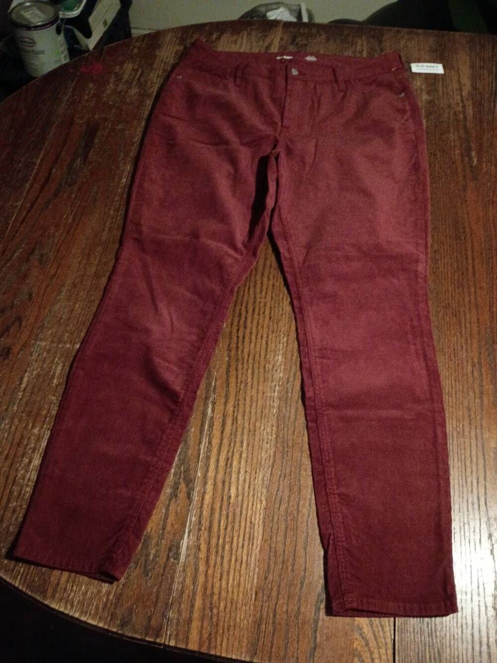 New Old Navy Size 14 Red Brown High Rise Rockstar Super Skinny Corduroy Pants